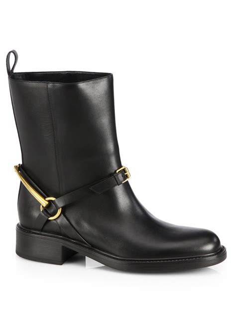 Women's ankle boot with Horsebit in black leather 